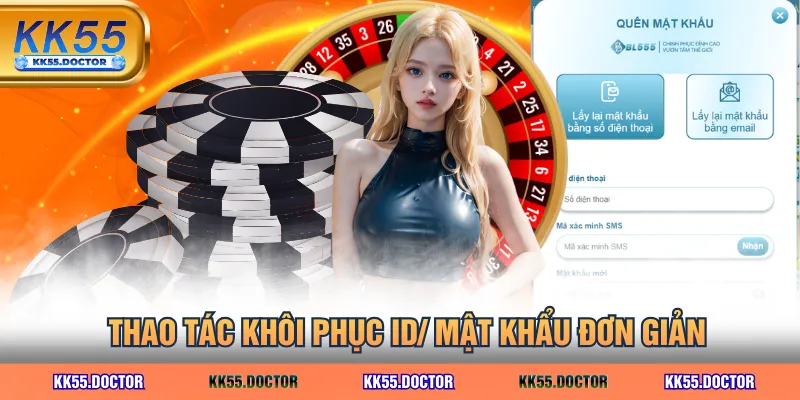Thao tác khôi phục ID/ mật khẩu đơn giản
